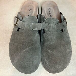 Gray Suede Women's Mules